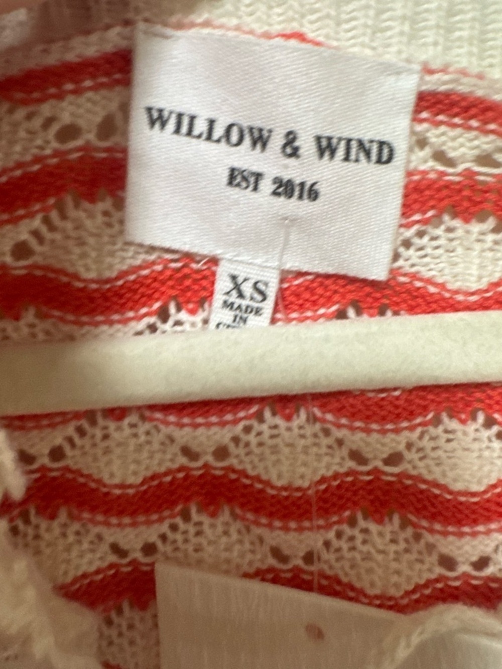 Willow & Wind Striped Tie-Front Knit Cardigan Sweater - Pink & White - Picture 3 of 11